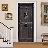cheap Garage &amp; Door Banners-Door Cover Outdoor Banners Castle Door Vintage Medieval 3D Bedroom Living Room Dorm Front Door Home Decor