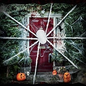 billige Halloween-gigantisk halloween hårete edderkopp realistisk skummel hvit edderkopp rekvisitter dekorasjon for innendørs og utendørs dekorasjon