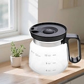 abordables Verres et tasses-Tasse à café en verre de 16 oz, style cafetière, tasse à café en verre transparent avec couvercle de voyage de type paille pour café chaud, thés chauds, chocolat chaud