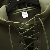 economico Felpa con cappuccio in pile-Per uomo Felpa con cappuccio Maglione Felpa con cappuccio in pile Felpa con cappuccio foderata in pile Nero Verde militare Caffè Verde chiaro Grigio Con Cappuccio Semplice Coulisse Sport &amp; Outdoor