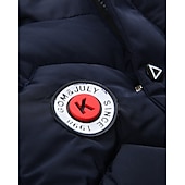 preiswerte Mädchen Daunen- und Parkajacke-Kinder Jungen Daunenmantel Kapuzenjacke Oberbekleidung Buchstabe Langarm Reißverschluss Tasche Mantel Outdoor Täglich Schwarz Rote Marineblau Winter Ab 4 Jahren