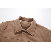 economico Giubbotti Casual-Per uomo Giacca in Velluto a Coste Giacca in Pile Formale Casa Calore Termico Tasca Autunno Tinta unica Attivo Vintage Colletto a Camicia Regolare Nero Bianco Verde Cachi Giacca
