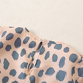 cheap Daily Family Matching-Mommy and Me Dresses Polka Dot Street Print Khaki Long Sleeve Midi Active Matching Outfits