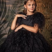 preiswerte Halloweenkostüme für Mädchen-Kinder Mädchen Partykleid Einfarbig Kurzarm Leistung Netz Prinzessin Süß Netzstoff Knöchellang Etui-Kleid Tüllkleid Sommer Frühling Herbst Kinder Schwarz Weiß Rosa