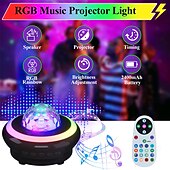 baratos Luzes de Natal-Projetor de céu estrelado com controle remoto, luz noturna com alto-falante Bluetooth, lâmpada Galaxy recarregável USB para decoração de quarto infantil