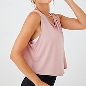 levne Jógové vrcholy-Dámské Trička na jógu Jóga tílka Cvičební topy Tričkový Yumuşak Prodyšné Otevřít Zpět Bez rukávů Sportovní Pevná barva Vrchní část oděvu Pro Tělocvična Běh Zdatnost Sportovní oděvy