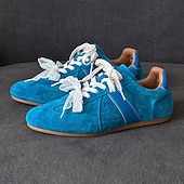 abordables Baskets-Baskets rétro à lacets en daim pour hommes, chaussures décontractées légères pour le style urbain et les tenues de week-end