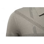 billige Herre Elite Genser og Cardigans-Herre Pullover genser Strikke Vanlige topper Jacquard Knapper Helfarge Polokrage Elegant Årgang Skole Hjem Klær Vår Høst Mørk Marineblå Kakifarget S M L