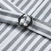 baratos Colete Masculino-Homens Colete Traje para coquetel Convidado do casamento Casual Vintage Primavera Outono Trespassado Poliéster Ajustável Listrado Fino Cinzento Claro Cinzento Escuro Colete