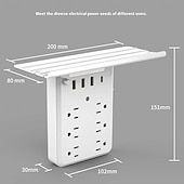 baratos acessórios de perfuração-extensor de tomada de parede com prateleira noturna, extensor de tomada 9 em 1 com prateleira, extensores de tomadas com vários plugues, extensores de tomadas elétricas de parede, expansor de plugue