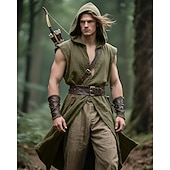 preiswerte Oberteile-Retro Vintage Mittelalterlich Renaissance Weste Tunika Krieger Wikinger Kostüm Herren Vikinger Halloween Karneval Leistung Party LARP Erwachsene Gürtel Ganzjahres