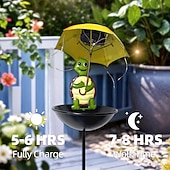 זול אורות נוף-1 pc חיצוני סולארי צב ציפור מזין קרקע תקע אור חצר גן נתיב דקורטיבי אור נוף אור