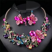 abordables Parures de Bijoux-Parure de bijoux 2 Strass Chrome 1 Collier Boucles d&#039;oreilles Femmes Élégant ancien Mode Le style rétro Classique Parure de Bijoux Pour Mariage Soirée robe demoiselle d honneur