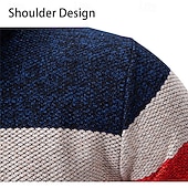 cheap Men&#039;s Pullover Sweater-Men&#039;s Pullover Sweater Jumper Knit Sweater Ribbed Knit Regular Tops Knitted Stripe Quarter Zip Fashion Basic Vacation Daily Wear Clothing Apparel Fall Winter Navy Blue Green S M L