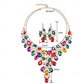 abordables Parures de Bijoux-Parure de bijoux 2 Chrome Boucles d&#039;oreilles Collier Femmes Élégant ancien Mode Le style rétro Classique Parure de Bijoux Pour Mariage Soirée robe demoiselle d honneur