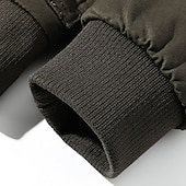 cheap Men's Jackets &amp; Coats-Men's Winter Jacket Bomber Jacket Fleece Jacket Vacation Daily Thermal Warm Pocket Fleece Winter Plain Fashion Streetwear Lapel Regular Black Khaki Army Green Jacket