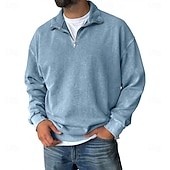 preiswerte Einfache Sweatshirts-Herren Sweatshirt Viertelreißverschluss Sweatshirt Schwarz Wein Armeegrün Marineblau Purpur Halber Reißverschluss Einfach Halber Reißverschluss Täglich Ferien Ausgehen Polyester Vintage Streetwear