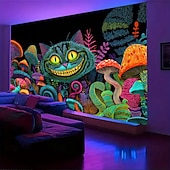 preiswerte Wandteppiche-Tapisserie Decke Wandbehänge Pilz Katze Monster Tier Psychedelisch Mystiker Schlafzimmer Wohnzimmer Wohnheim Wohndeko