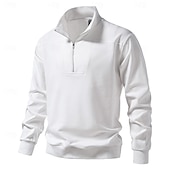 olcso Férfi Elite Kapucnis Pulóverek és Melegítők-Férfi Cipzáras kapucnis pulóver Cipzáros pulóver Fekete Fehér Hajtóka Sima Cipzár Túlméretezett Sport &amp; Szabadtéri Hétköznapi Napi Buli Alkalmi Sportos Tavasz &amp; Ősz Ősz Ruházat Pulcsik Pulóverek