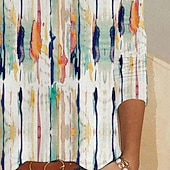 ieftine tricou Art &amp; Design-Pentru femei Tricou Bloc Culoare Casual Lungime Manșon 3/4 Stil Nautic Topuri obișnuite Zilnic Ieșire Sfârșit de săptămână Bej Vară