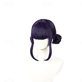 رخيصةأون باروكات الأنمي-باروكات شعر مستعار مستوحاة من نجوم البوب الكوريين، أزياء أنمي، ضفائر أرجوانية، إكسسوارات للبنات البالغات