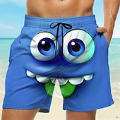 Męskie Kreskówka 3D Uśmiechnięta twarz Duże oczy Bokserki kąpielowe Szorty kąpielowe Spodenki surfingowe Średni Talia Zabawny Na zewnątrz Urlop Na co dzień Boczne kieszenie Podszewka z siatki tanie Retro Vintage & Etyka-Męskie Kreskówka 3D Uśmiechnięta twarz Duże oczy Bokserki kąpielowe Szorty kąpielowe Spodenki surfingowe Średni Talia Zabawny Na zewnątrz Urlop Na co dzień Boczne kieszenie Podszewka z siatki
