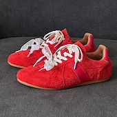 abordables Baskets-Baskets rétro à lacets en daim pour hommes, chaussures décontractées légères pour le style urbain et les tenues de week-end