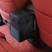 baratos Serviço de Veículo-lixeira de carro com tampa e bolsos de armazenamento, lixeira de carro dobrável à prova d&#039;água e vazamentos, lixeira automotiva multiuso para carro, SUV, caminhão