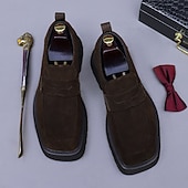 halpa Ensiluokkaiset nahkaiset loaferit-miesten naudannahkaiset mokkanahkaiset loaferit - klassiset business-rennot slip-on-pukukengät toimisto- ja juhlakäyttöön