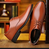 economico Scarpe Oxford-scarpe derby nere classiche da uomo: scarpe eleganti e lucide con lacci per riunioni di lavoro, abbigliamento da ufficio e occasioni speciali