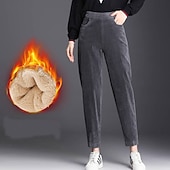 Pentru femei Pantaloni din lână Pantaloni Corduroy Pantaloni Șic Stradă Casual Lungime totală Natural Simplu Buzunar Talie elastică Comfortabil În aer liber Vacanță Purtare Zilnică Gri Negru Cafea ieftine pantaloni cu picior drept-Pentru femei Pantaloni din lână Pantaloni Corduroy Pantaloni Șic Stradă Casual Lungime totală Natural Simplu Buzunar Talie elastică Comfortabil În aer liber Vacanță Purtare Zilnică Gri Negru Cafea