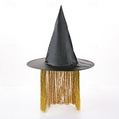 economico Costumi di Halloween per bambini-Bambini Ragazze Cappelli e berretti Dolce Halloween Quotidiano Blocco di colori Frangia con nappe Argento Nero