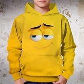 billiga Pojkens 3D Vision &amp; Geometri-Pojkar 3D Grafisk Tecknat Huvtröja Långärmad Vår Höst Mode Streetwear Barn 4-12 år Huva Utomhus Ledigt Dagligen Normal