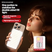 abordables Accessoires pour caméra de téléphone portable-Lampe vidéo LED 1200 Ah rechargeable et portable, éclairage pour appareil photo, 3 effets lumineux, pour vlogging, selfie