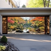 baratos Banners de Garagem e Porta-Tampa da porta da garagem Grande pendurado 森林 Rústico 3D De Festa Exterior Fundos de fotografia Porta de Entrada Decorações de parede de porta de fundo