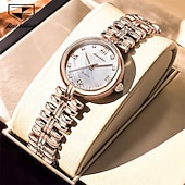 levne Quartz hodinky-Nové módní a trendy dámské hodinky Golden Shield jsou importovaný stroj s diamanty zdobeným kalendářem, retro tenký model s malým ciferníkem, vodotěsné, ležérní a sportovní, dámské, obchodní.