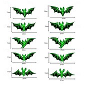 economico Novità-10 pezzi di decorazioni per l&#039;atmosfera horror di Halloween, appese agli alberi con luce notturna fluorescente da pipistrello stereoscopico 3D, decorazioni per feste e case infestate