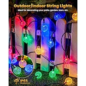 preiswerte Lichterketten für Partys-Solar Glühbirnen Lichterkette Außen 50 LEDs 7m Kristallball Solarlicht 6.5m 30 LEDs Außen IP65 wasserdicht 8 Modelle Lichterkette Feenlampen Solar Garten Girlanden Dekoration