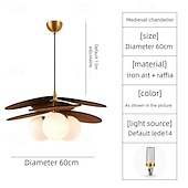 economico Luci Isola cucina-Lampadario a sospensione a LED, lampadario in rattan, lampadario moderno in oro, lampadario a sospensione vintage, lampadario a sfera con montaggio a filo sul soffitto, 110-240 V, 110-265 V