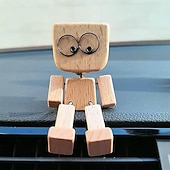 levne Sochy-třesoucí se dřevěná figurka muže, okouzlující malá dřevěná figurka, která se houpe, ručně vyráběné třesoucí se nohy, dekorace na dřevěnou palubní desku auta, kreativní dřevěná dekorace na stůl