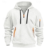 economico Felpa Tattica-Per uomo Felpa con cappuccio Felpa con cappuccio e zip corta Felpa con cappuccio tattica Tattico Nero Bianco Rosso Blu Cachi Con Cappuccio Semplice Cerniera Testurizzato Sport &amp; Outdoor Casuale