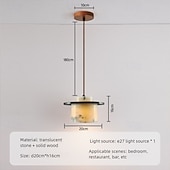 お買い得  シリンダーデザイン-芸術的な大理石の球体ペンダントライト、木製の温白色ライト、E29調節可能なチェーン