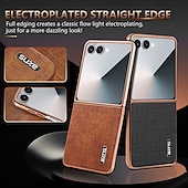 お買い得  サムスン用ケース-電話 ケース 用途 サムスンのギャラクシー Zフリップ7 Zフリップ6 Z Flip 5 Z Flip 4 バックカバー 耐衝撃 レトロ風 TPU PUレザー