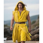 preiswerte Oberteile-Retro Vintage Mittelalterlich Renaissance Weste Tunika Krieger Wikinger Kostüm Herren Vikinger Halloween Karneval Leistung Party LARP Erwachsene Gürtel Ganzjahres