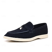 Brune herreloafers i semsket skinn med metalldetaljer – komfortable, casual businesssko til jobb, middager og høstantrekk billige Slip-ons og loafers til herrer-Brune herreloafers i semsket skinn med metalldetaljer – komfortable, casual businesssko til jobb, middager og høstantrekk
