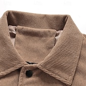 economico Giubbotti e cappotti da uomo-Per uomo Giacca Leggera Giacca in Velluto a Coste Giacca Casual Vacanza Quotidiano Caldo Tasca Primavera Autunno Semplice Moda Classico Bavero Regolare Nero Cachi Verde militare Beige Giacca