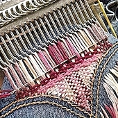 billige gjør-det-selv kunst-håndholdt vevstol - bærbart reparasjonsverktøy for billedvev for klær &amp;jeans, lys grå