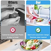 abordables Ustensiles et gadgets de cuisine-Lot de 3 paniers de vidange en acier inoxydable en forme de cygne pour évier de cuisine, filtre de vidange rapide, passoire suspendue multifonctionnelle pour fruits, légumes et déchets alimentaires