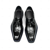 voordelige Premium leren loafers-Heren leren loafers met kwastjes - klassieke brogueschoenen van echt koeienhuid met geperforeerde details, instapschoenen voor zakelijk gebruik, op kantoor, op bruiloften en bij elegante gelegenheden