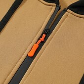 baratos Moletom Tático-Homens Moletom Quarter Zipper Hoodie Moletom de lã Moletom Tático Preto Cáqui Cinzento Escuro Com Capuz Tecido Patchwork Zíper Bloco de cor Desportos e Ar livre Casual Diário Roupa de rua Legal Roupa